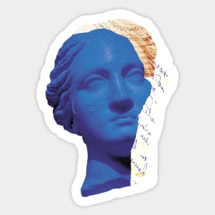 Blue Statue Head Sticker